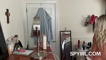 Tattooed Blonde in Bedroom-Dressing Room Spy Cam