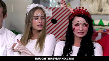Petite Hot Blonde Teen Stepdaughter Kyler Quinn & Her Best Friend Alice Pink Swap Fuck Each Others Dad's On Christmas
