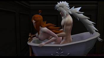 Naruto Hentai Episodio 92 despues de estar entrenando el pervertido fue al baño y se encuentra a la mizukage la seduce se la folla como toda una buena Milf ella le gusta que le acabe en la boca