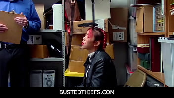 BustedThiefs -  Hot Asian MILF Christy Love Has Sex With Security Guard To Get Virgin StepDaughter Off Of Shoplifting Charges