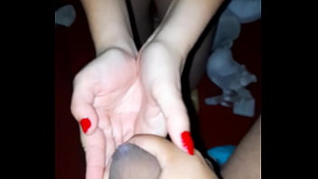 Teen Slave GF Gets Cum On Her Little Hands