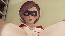 Helen Parr (The Incredibles) cunnilingus for her shaved pussy after hard workday to orgasm and squirt on my face