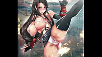 [Hentai] Sexy and lewd Tifa of Final Fantasy fighting with her big boobs